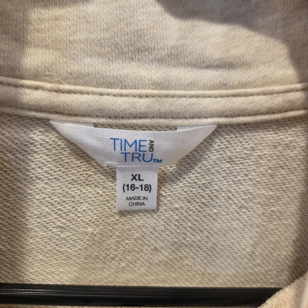 Oatmeal Heather Henley Pullover New Women's XL 16-18 Casual Outdoor Fall Winter - Picture 6 of 8